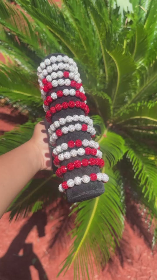 AB Bracelets Red & Silver 2 Bracelets for 40